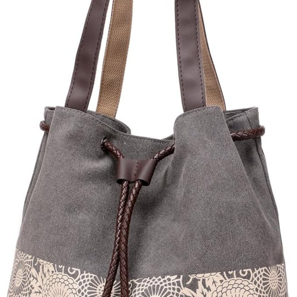 Women Canvas Shoulder Bag Casual Tote Purse With Multiple Pockets And Fashion De